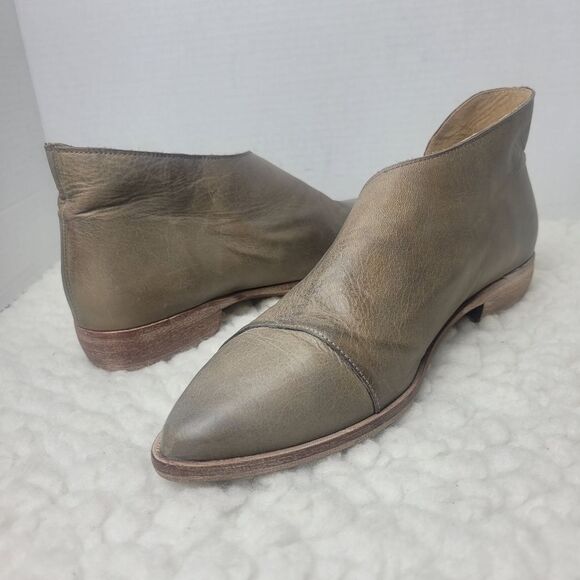 Free People Royale Pointed Toe D'Orsay Women's Size 9.5 Light Tan Leather Shoes - Picture 5 of 9